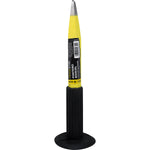 Ponteiro Redondo Aço 8"x18MM Tradestar com empunhadura, ferramenta manual para construção civil e reformas. Fabricado em aço carbono resistente, com empunhadura emborrachada para segurança e conforto. Ideal para retirar excessos de concreto e cortes em alvenaria. Dimensões: 20cm comprimento, 2cm diâmetro.