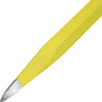 Ponteiro Redondo Aço 10"x18MM Tradestar com empunhadura amarela, ideal para construção civil e reformas. Ferramenta de aço carbono resistente para retirar excessos de concreto e cortes em alvenaria. Empunhadura emborrachada para segurança e conforto.
