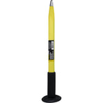 Ponteiro Redondo Aço 12"x18MM Tradestar com empunhadura emborrachada, ferramenta para construção civil e reformas. Ideal para retirar excessos de concreto e cortes em alvenaria. Fabricado em aço carbono resistente e durável. Ferramenta manual com corpo amarelo e cabo preto.