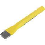 Talhadeira Sextavada Manual em Aço 8"x 19MM Tradestar, ferramenta amarela para construção civil e reformas, ideal para abrir dutos, fazer furos, cortar tijolos e demolir alvenaria. Fabricada em aço carbono com acabamento em tinta eletrostática, oferece resistência e durabilidade.