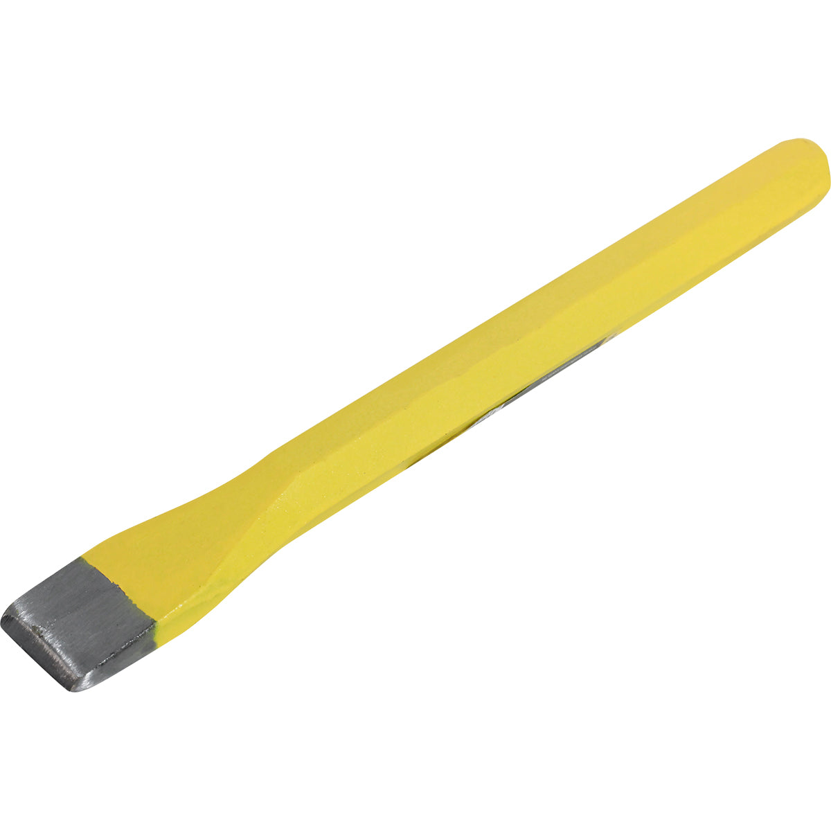 Talhadeira Sextavada Manual em Aço 10"x 19MM Tradestar amarela, ferramenta manual para construção civil e reformas, ideal para abrir dutos, fazer furos, cortar tijolos e demolir concreto.