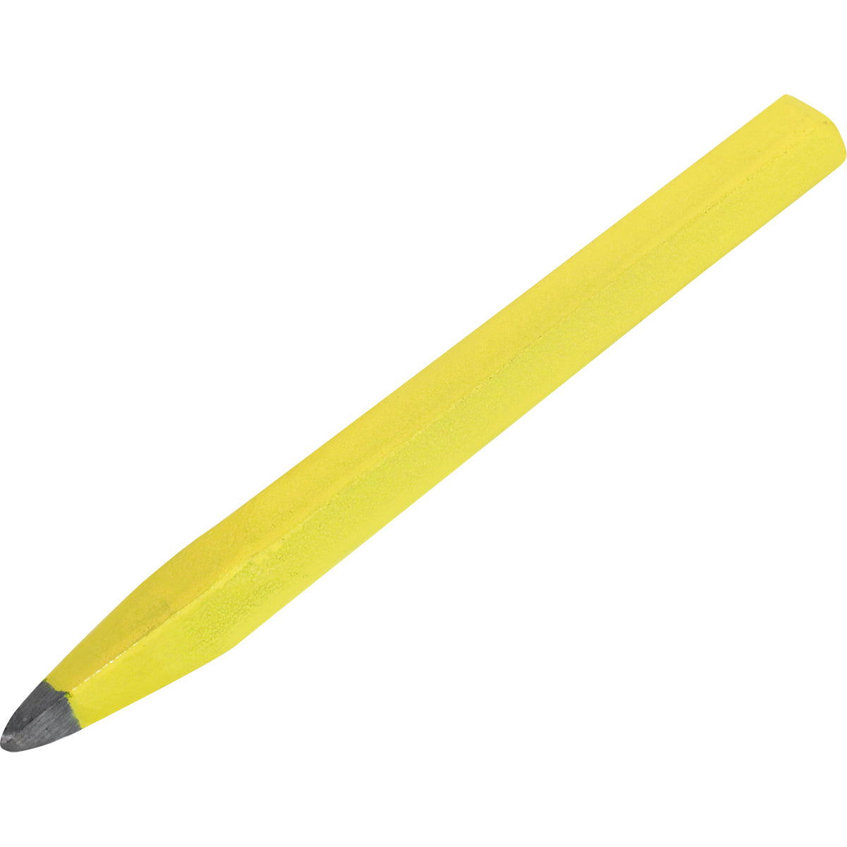 Ponteiro Redondo em Aço Tradestar 8"x 19MM amarelo, ferramenta para construção civil e reformas. Ideal para retirar excessos de concreto e cortes em alvenaria. Fabricado em aço carbono resistente com acabamento em tinta eletrostática.