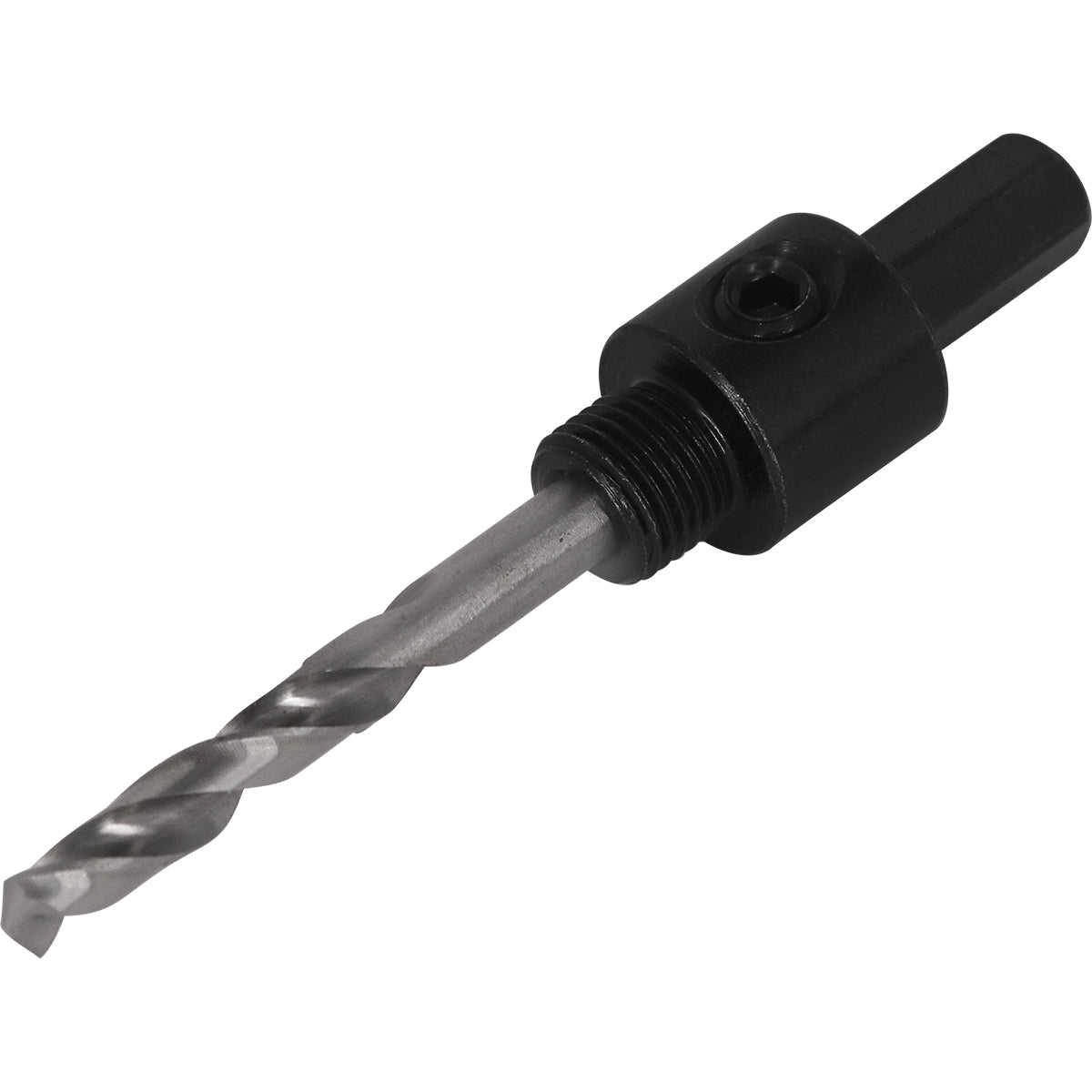 Suporte Adaptador Serra Copo C/ Broca Piloto 3/8 Tradestar para cortes precisos em madeira, metal e plástico. Adaptador para furadeira com broca piloto de aço resistente. Ideal para marcenaria, construção civil e bricolagem. 52401 - Suporte para serra copo de 13 a 30 mm.