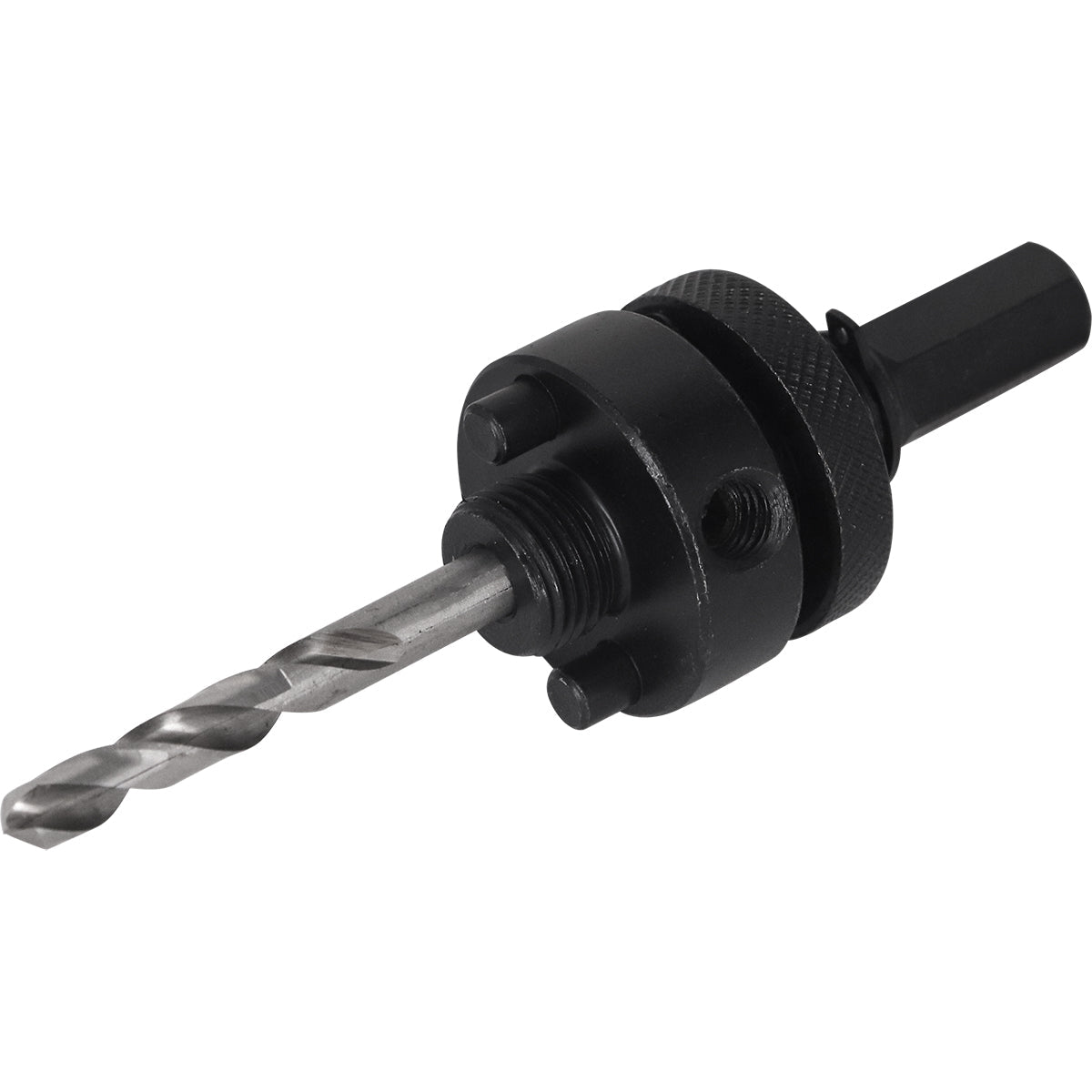 Suporte Adaptador Serra Copo C/Broca Piloto 7/16" Tradestar - Adaptador para serra copo com broca piloto, ideal para cortes precisos em madeira, metal e plástico. Ferramenta Tradestar para marcenaria e construção civil.