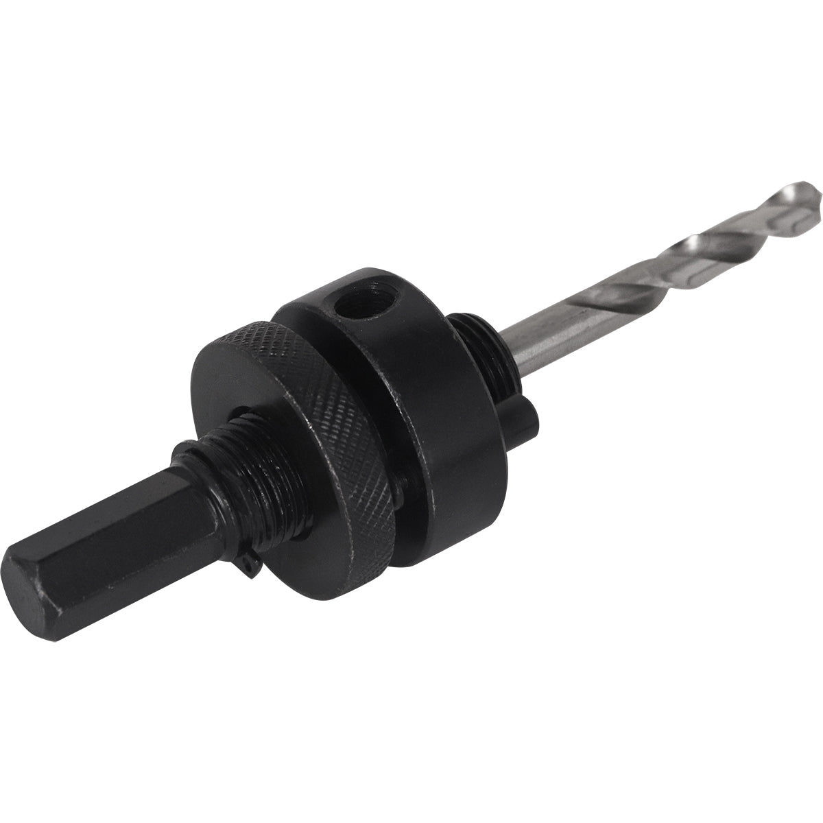 Suporte Adaptador Serra Copo Tradestar com Broca Piloto 7/16" - Ferramenta para cortes precisos em madeira, metal e plástico. Ideal para marcenaria, construção civil e bricolagem. Compatível com serras copo de diversos diâmetros.