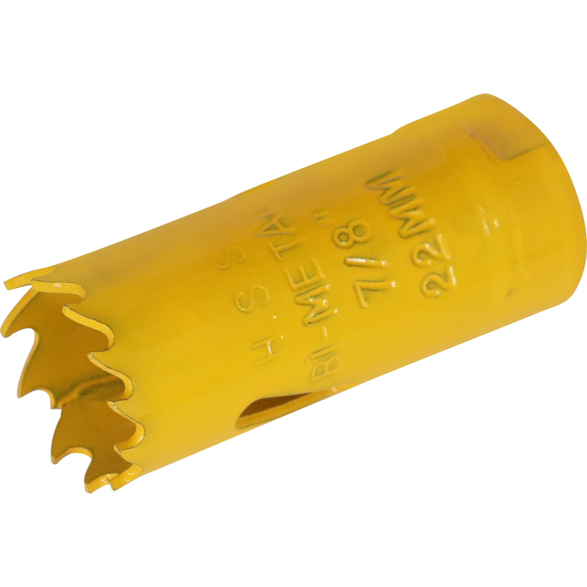 Serra Copo Bimetal Broca 22mm Corte Metal Geral Tradestar - Serra copo amarela para corte preciso em metal, ideal para uso profissional e industrial. Ferramenta bimetálica resistente e durável para chapas, tubos e materiais metálicos.