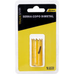 Serra copo bimetal Tradestar 22mm para corte em metal, ideal para uso em construção civil e indústria. Serra copo bimetálica com broca, durável e resistente para cortes precisos em chapas e tubos metálicos. Embalagem com 1 unidade.