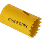 Serra Copo Bimetal Broca 29mm Corte Metal Geral Tradestar - Serra copo amarela para corte em metal, ideal para uso em marcenaria, construção civil e indústrias. Ferramenta bimetálica Tradestar para cortes precisos e rápidos.