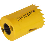 Serra Copo Bimetal Broca 35mm Corte Metal Geral Tradestar - Serra copo amarela para corte em metal, ideal para uso profissional e industrial. Ferramenta Tradestar para cortes precisos em chapas metálicas, tubos e outros materiais.