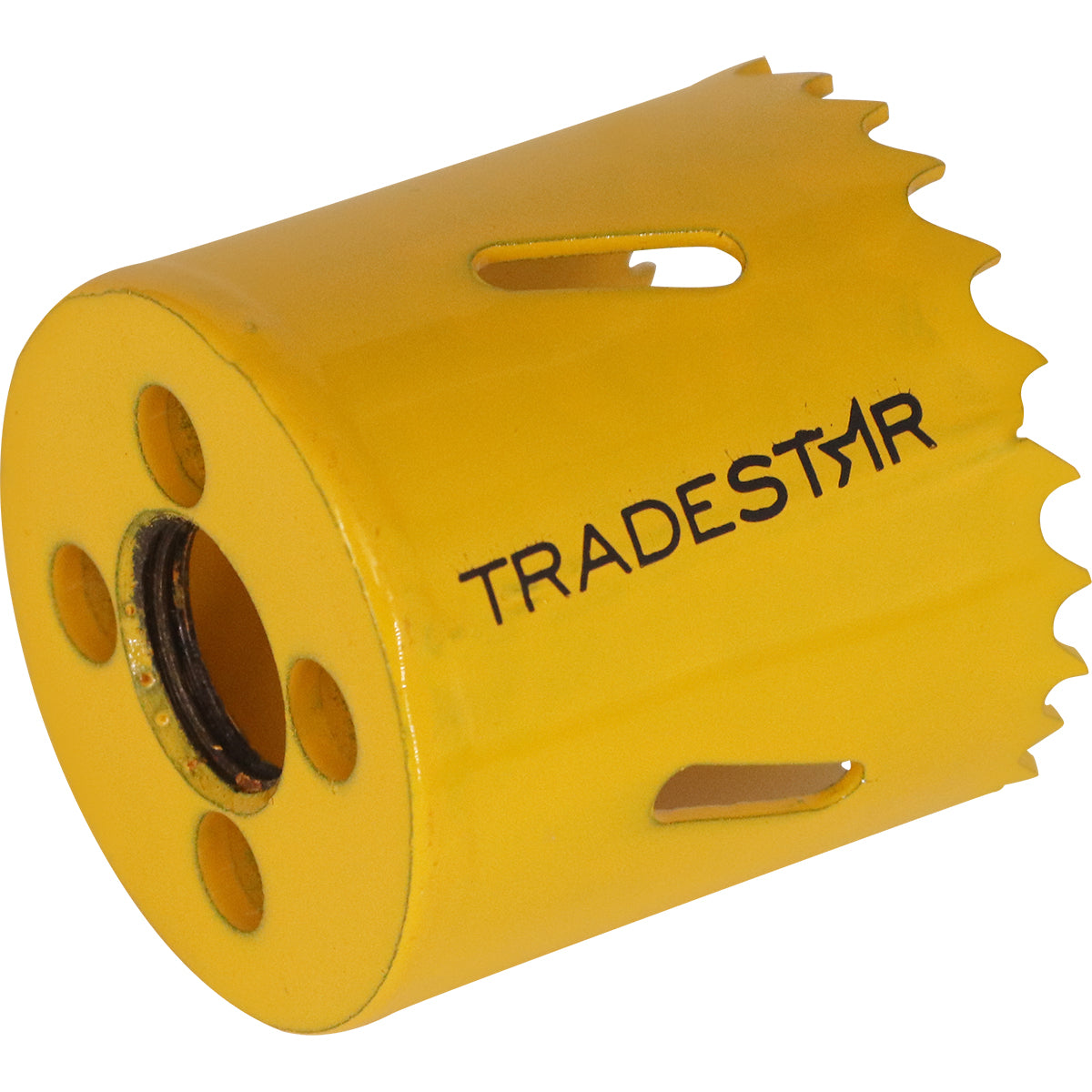 Serra Copo Bimetal Broca 44mm Corte Metal Geral Tradestar - Serra copo amarela para corte preciso em metal, ideal para uso em marcenaria, construção civil e indústrias. Ferramenta bimetálica resistente e durável para cortes eficientes.