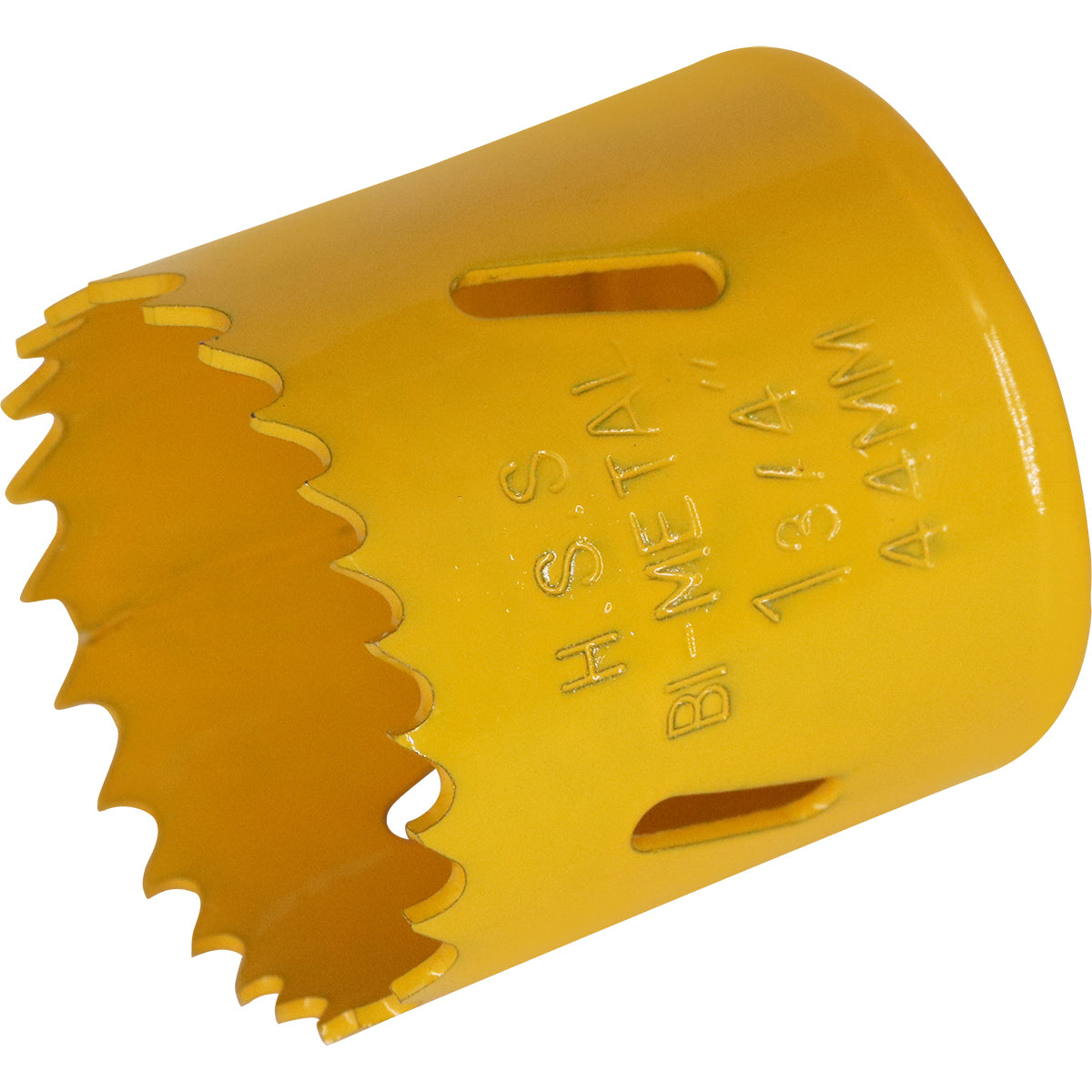 Serra Copo Bimetal Broca 44mm Corte Metal Geral Tradestar - Serra copo amarela com dentes afiados, ideal para cortes precisos em metal, madeira, plásticos e gesso. Ferramenta bimetálica de alta durabilidade para uso em marcenaria, construção civil e indústrias.