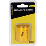 Serra copo bimetal Tradestar 44mm para corte em metal, ideal para chapas, tubos e materiais metálicos. Ferramenta para marcenaria, construção civil e indústrias. Serra copo bimetal com broca para cortes precisos e rápidos.