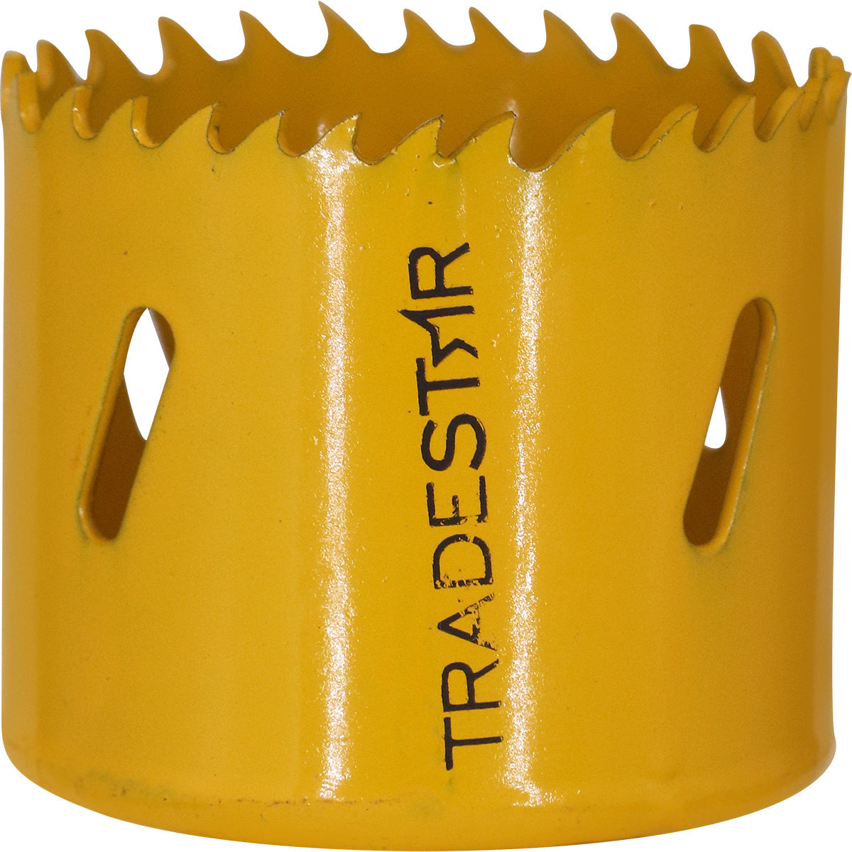Serra Copo Bimetal Broca 51mm Corte Metal Geral Tradestar - Serra copo amarela com dentes afiados, ideal para cortes precisos em metais, madeira, plásticos e gesso. Ferramenta bimetálica resistente e durável, perfeita para uso em marcenaria, construção civil e indústrias.