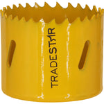 Serra Copo Bimetal Tradestar 54mm para corte em metal, ideal para uso profissional e industrial. Ferramenta de corte com broca, durável e resistente, para cortes precisos em chapas metálicas, tubos e outros materiais metálicos.