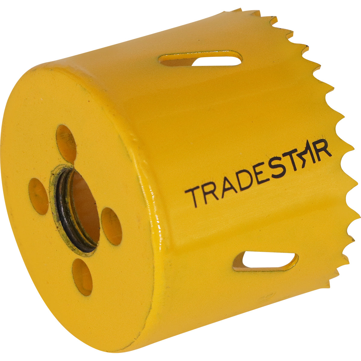 Serra Copo Bimetal Broca 54mm Corte Metal Geral Tradestar - Serra copo amarela para cortes precisos em metal, ideal para uso profissional e industrial. Ferramenta Tradestar para construção civil, marcenaria e indústrias.