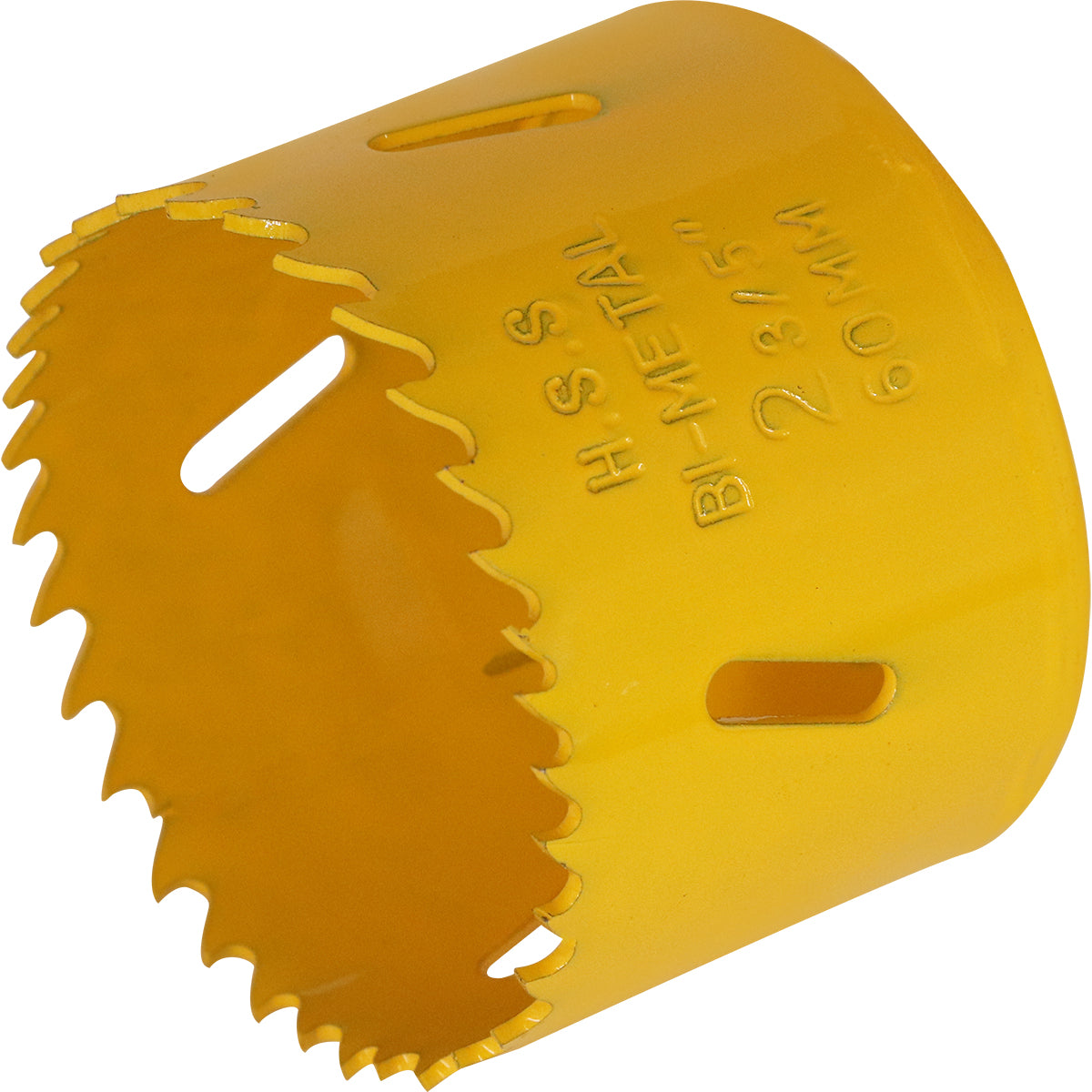 Serra Copo Bimetal Broca 60mm Corte Metal Geral Tradestar - Serra copo amarela bimetálica para corte preciso em metal, ideal para uso profissional e industrial. Ferramenta Tradestar para construção, marcenaria e indústrias.