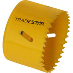 Serra Copo Bimetal Broca 64mm Corte Metal Geral Tradestar - Serra copo amarela para corte em metal, ideal para marcenaria e construção civil. Ferramenta Tradestar para cortes precisos e eficientes.