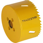 Serra Copo Bimetal Broca 72mm Corte Metal Geral Tradestar - Serra copo amarela para corte em metal, ideal para construção, marcenaria e indústrias. Ferramenta Tradestar para cortes precisos e eficientes em chapas e tubos metálicos.