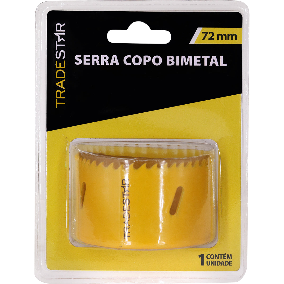 Serra Copo Bimetal Broca 72mm Corte Metal Geral Tradestar - Embalagem com 1 unidade, ideal para cortes precisos em metais, madeira, plásticos e gesso. Ferramenta bimetálica Tradestar, durável e resistente.