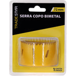 Serra Copo Bimetal Broca 72mm Corte Metal Geral Tradestar - Embalagem com 1 unidade, ideal para cortes precisos em metais, madeira, plásticos e gesso. Ferramenta bimetálica Tradestar, durável e resistente.