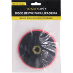 Base para disco de lixa com velcro 115mm para esmerilhadeira, rosca M14, marca Tradestar. Ideal para lixamento e polimento em madeira, metal e plástico. Suporte para lixa com sistema fixa fácil.