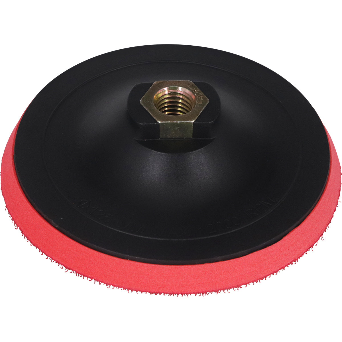 Base para disco de lixa com velcro 125mm para esmerilhadeira, suporte de PVC com rosca M14, ideal para lixamento e polimento em madeira, metal e plástico. Marca Tradestar.