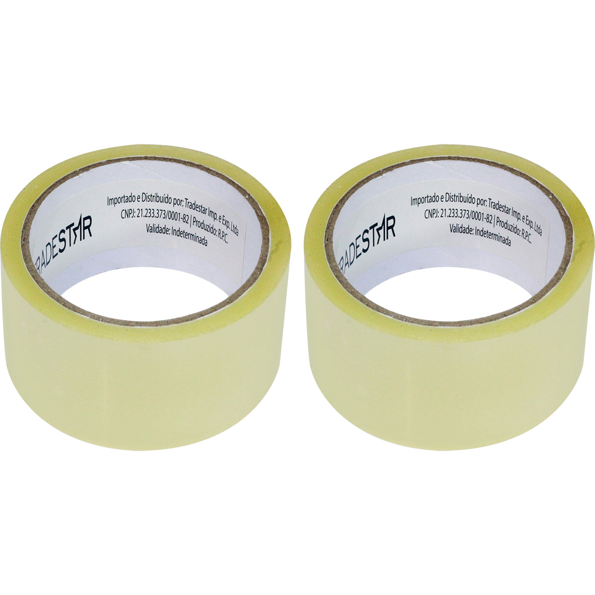 Fita adesiva transparente Tradestar 48mm x 40m com 4 rolos, ideal para embalagens e uso geral. Fita de alta aderência e durabilidade, feita de filme BOPP e adesivo acrílico. Perfeita para selar caixas e pacotes.