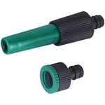 Kit Irrigação Tradestar com engates rápidos e esguicho, 4 peças. Ideal para jardinagem e hortas, inclui adaptadores, engates e bico com regulagem de fluxo de água.