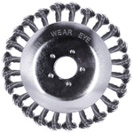 Escova Rotativa de Aço Para Roçadeira 6” Polegadas 150MM Tradestar - Ideal para limpeza de pisos, calçadas, remoção de ervas daninhas e musgos. Fabricada em aço carbono resistente, compatível com roçadeiras e oferece alta eficiência e durabilidade para uso profissional e residencial.