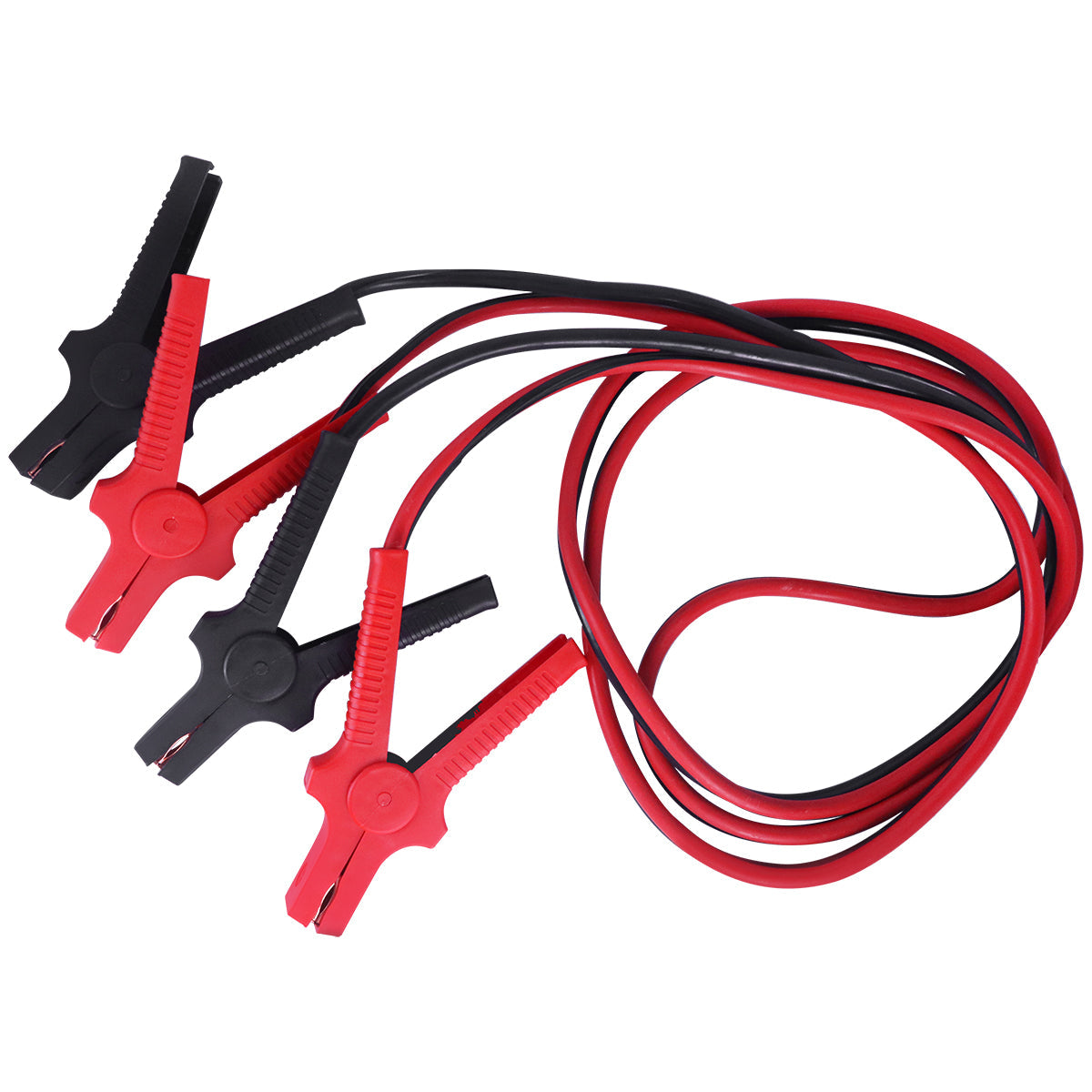 Cabo Chupeta Bateria 600A 3,5 Metros Reforçado Grosso 12V 24V - Cabos de bateria com garras tipo jacaré, vermelho e preto, para transferência de energia entre veículos. Ideal para oficinas e eletricistas automotivos.