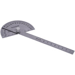 Transferidor de grau em aço inox com régua, escala de 0° a 180°. Ferramenta Tradestar para medição precisa de ângulos em mecânica, engenharia e construção civil.