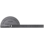 Transferidor de grau em aço inox Tradestar com régua, escala de 0° a 180°. Ferramenta de medição de ângulos precisa para mecânicos, engenheiros e construção civil.