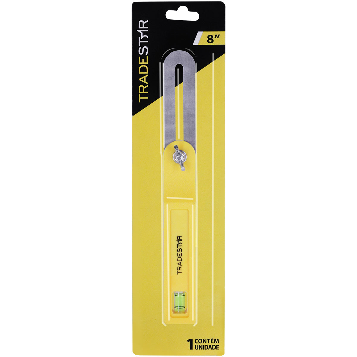 Suta para carpinteiro 8 polegadas 200mm Tradestar, ferramenta para transferir e copiar ângulos, ideal para marceneiros e construção civil. Cabo em plástico resistente e lâmina de aço inoxidável. Embalagem com 1 unidade.