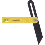 Suta para carpinteiro 8 polegadas 200mm Tradestar, ferramenta para transferir e copiar ângulos em madeira e superfícies. Possui lâmina de aço inoxidável, cabo amarelo com nível bolha e escala de 0° a 180°.