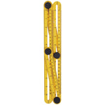 Esquadro plástico ajustável Tradestar 250x120mm amarelo para marcação, medição e nivelamento. Ferramenta de precisão para construção civil, marcenaria e carpintaria. Possui escala em centímetros e polegadas, ideal para pedreiros, carpinteiros e profissionais da construção.