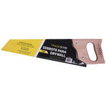 Serrote para corte drywall Tradestar 14 polegadas com lâmina de aço e cabo de madeira. Ferramenta ideal para cortes precisos em drywall, gesso e materiais similares. Perfeito para instaladores e profissionais da construção civil. Produto original, novo e com garantia.