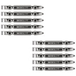 Bits ponteira dupla 65mm PH2 Philips Fenda Tradestar, conjunto com 10 peças em aço S2, ponta imantada para parafusadeiras. Ideal para marcenaria, carpintaria e construção civil. Alta durabilidade e precisão.