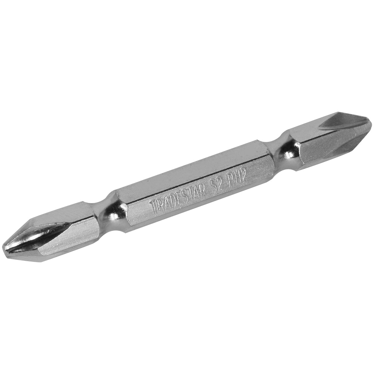 Bits Ponteira Dupla Parafusadeira 65mm Ph2 Philips Imantada Pro Tradestar - Ideal para parafusadeiras, fabricado em aço S2, pontas duplas, para trabalhos de precisão e durabilidade.