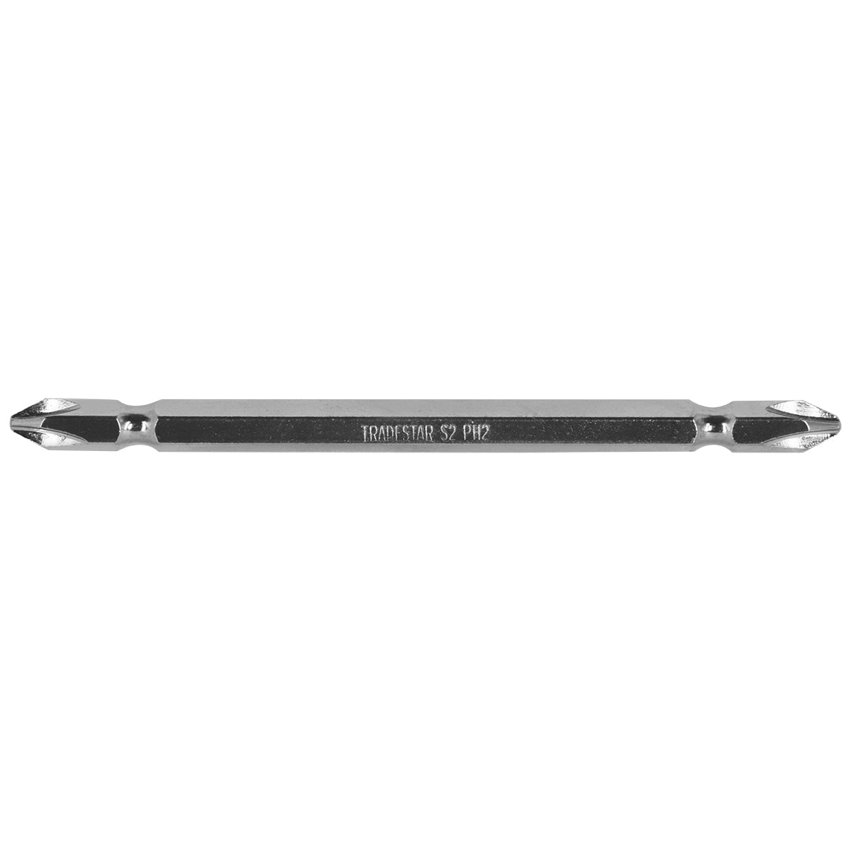 Bits Ponteira Dupla Parafusadeira 110mm Ph2 Philips Imantada Tradestar - Ideal para parafusadeiras elétricas e manuais. Fabricado em aço S2, pontas duplas e imantadas para maior precisão e durabilidade em trabalhos de montagem, construção civil e manutenção.