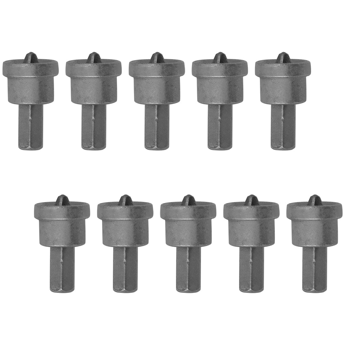 Jogo de Bits 1/4" Philips PH2 com Limitador 25mm - 10 unidades Tradestar para parafusadeira, ideal para drywall. Pontas de aço cromo vanádio (CrV) com limitador de profundidade para instalação precisa e eficiente.