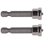 Jogo de Bits 1/4" Phillips PH2 com Limitador 50mm - 2 unidades Tradestar para parafusadeira. Pontas de aço S2 para drywall, com encaixe sextavado e limitador para controle de profundidade. Ideal para instalações precisas e acabamento perfeito.
