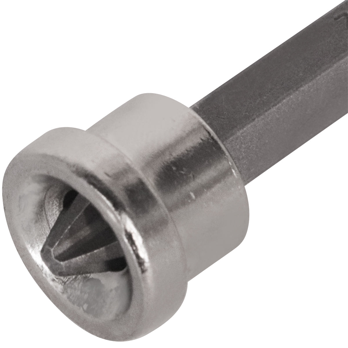 Jogo de Bits 1/4" Phillips PH2 com Limitador 50mm para Drywall - 2 unidades Tradestar. Ponta de parafusadeira com encaixe sextavado, ideal para fixação precisa em drywall, evitando o aperto excessivo dos parafusos. Fabricado em aço S2, garante durabilidade e resistência.