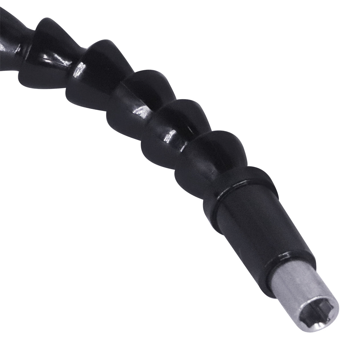 Cabo Extensor Flexível Para Parafusadeira 1/4 Tradestar - Extensão flexível preta para parafusadeiras, com encaixe de 1/4 e ponta magnética, ideal para áreas de difícil acesso. Ferramenta para montadores, técnicos e profissionais da construção.