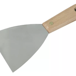 Kit 5 Espátula 10 cm Aço Inox Multiuso para Chapa Gesso Drywall - Ferramentas Tradestar para aplicação precisa em drywall, gesso e diversas superfícies. Lâminas de aço inox resistentes e cabos de madeira ergonômicos. Ideal para profissionais e projetos DIY.