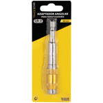 Adaptador Angular 90º 1/4 Ponta Magnética Tradestar para Parafusadeira - Ideal para locais de difícil acesso, facilita a instalação de parafusos. Conexão sextavada, ponta magnética e ângulo de 90º. Produto original, com garantia e envio imediato.