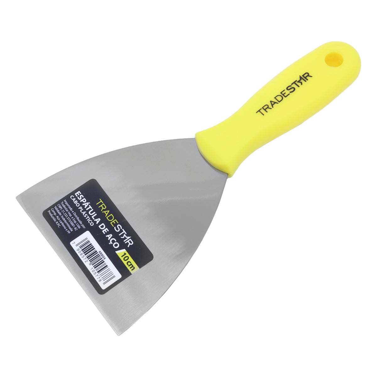 Kit 5 Espátula 10cm Multiuso Tradestar para Pintor, Gesso e Drywall - Lâmina de aço e cabo plástico ergonômico, ideal para aplicação de massas, colas e acabamentos em diversas superfícies. Ferramenta de alta durabilidade e versatilidade para projetos de construção, decoração e artesanato.
