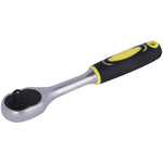 Chave Catraca Reversível Encaixe 1/2 com Jogo de Soquetes 10/22 MM. Ferramenta manual de aço cromo vanádio, ideal para mecânicos e oficinas. Possui catraca reversível e encaixe de 1/2, com jogo de soquetes para diversas aplicações.