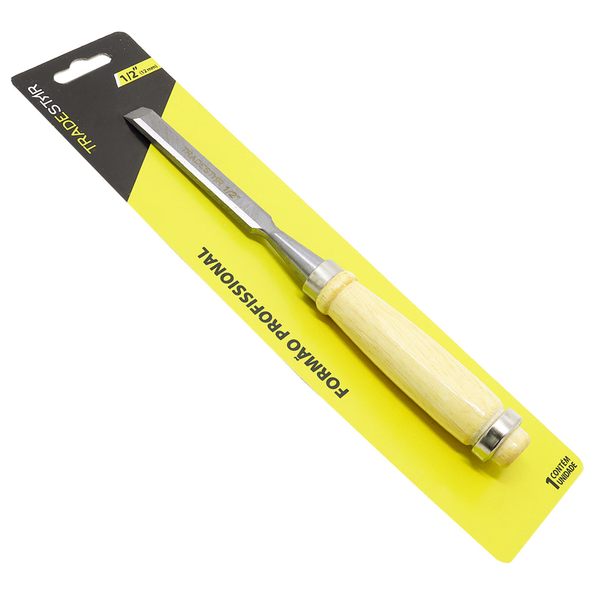Kit Formão para Madeira Tradestar 1/2 Pol (12mm) - Ferramenta profissional para entalhe e corte em madeira, com lâmina de aço resistente e cabo ergonômico. Ideal para marcenaria e artesanato.