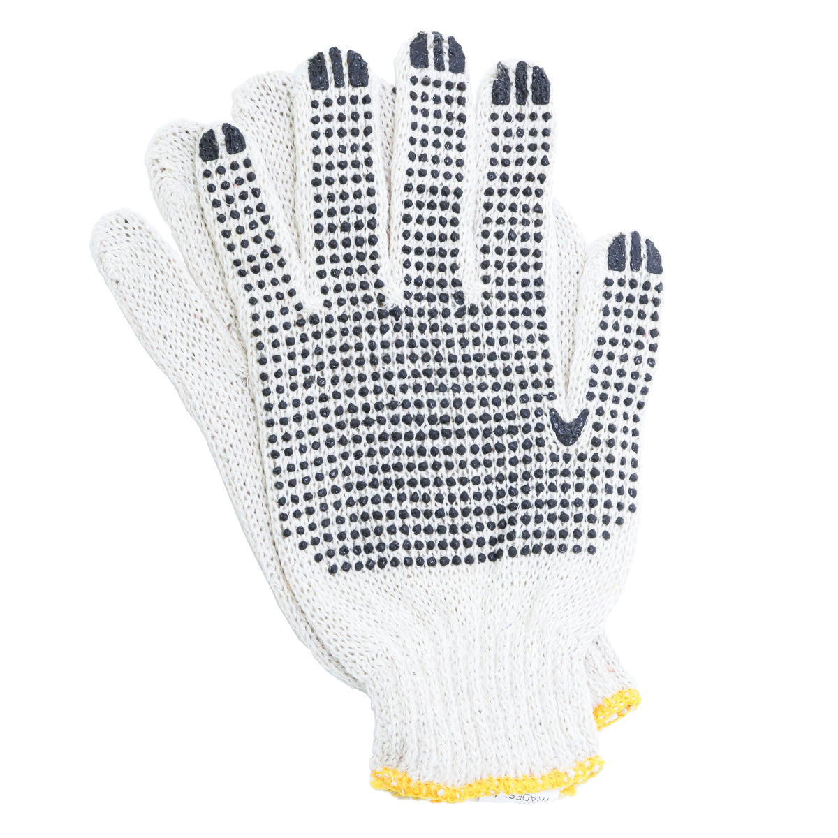 Luva de pano tricotada de malha pigmentada branca TradeStar, par EPI com 5 unidades. Luvas de segurança para trabalhos manuais, industriais e jardinagem. Proteção e conforto para suas mãos.