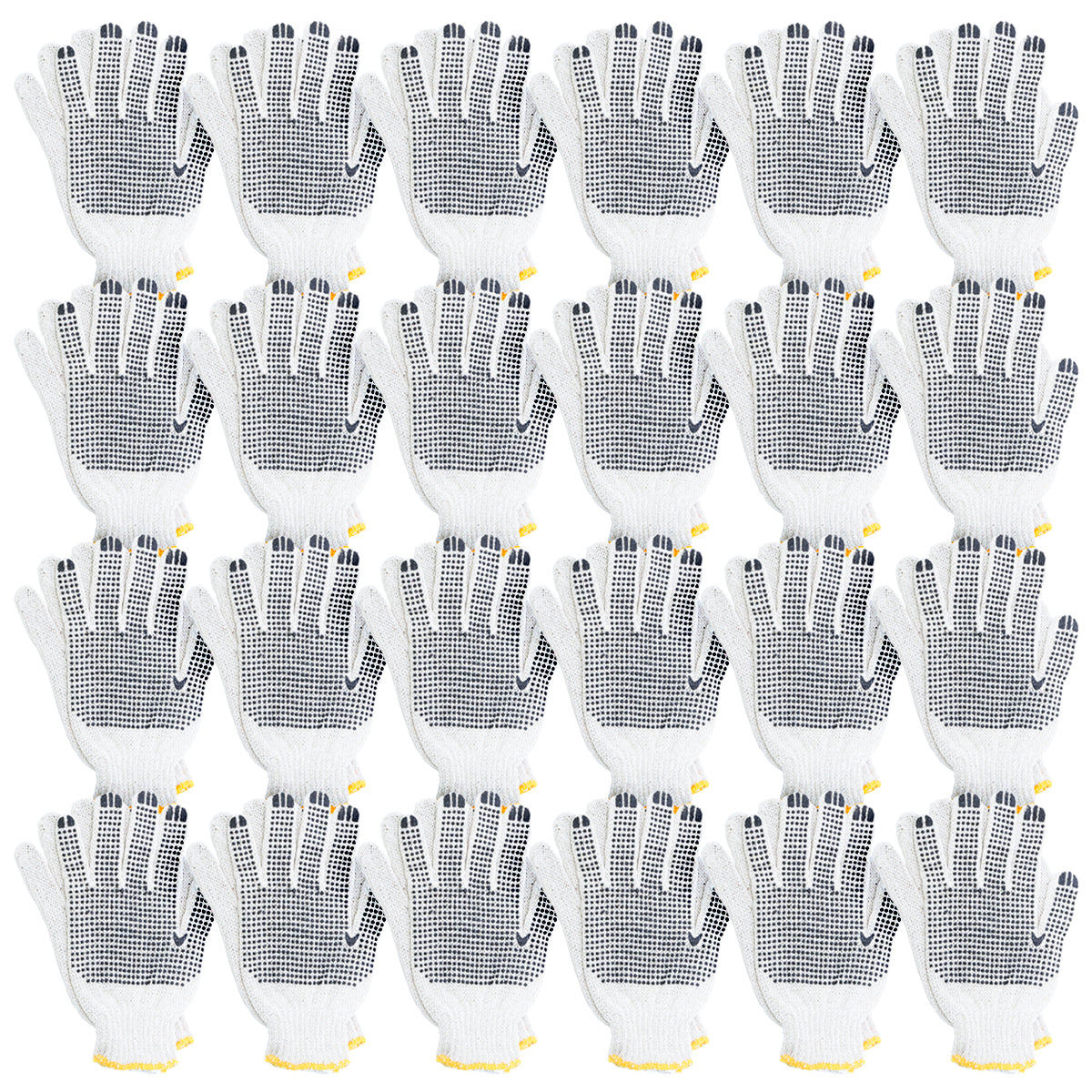 Kit 24 Pares de Luva de Pano Tricotada Malha Pigmentada Branca EPI TradeStar - Luvas de segurança brancas com pigmentos para trabalhos manuais, industriais e jardinagem. Proteção e conforto para suas mãos.